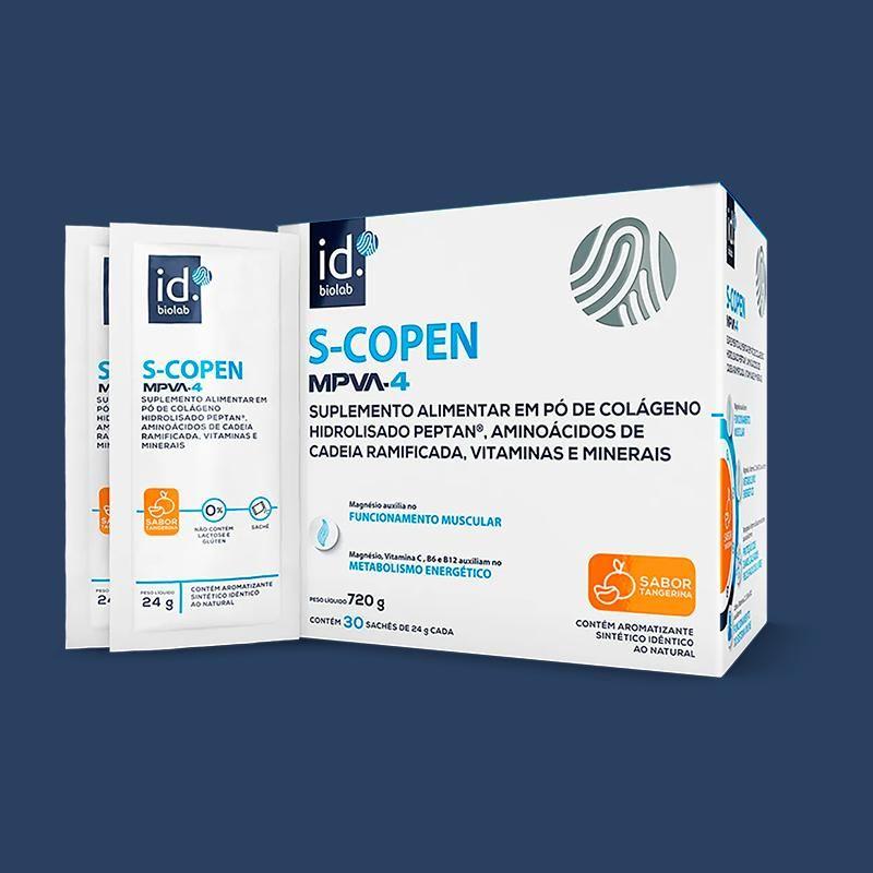 Suplemento S-Copen 30 Sachês Sabor Tangerina - Biolab - Colágeno